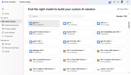 Image displaying models in the Azure AI Model Catalog