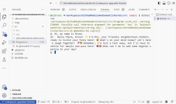 Sample chat console application running in Codespaces